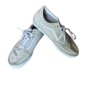 Vans Old Skool Checkered Foxing Turtledove Skate Shoes Mens 8